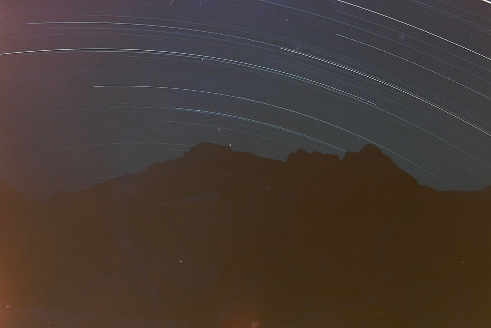 film photography star trails over mountains 35 mm