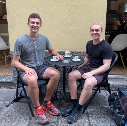 Drinking espresso in Como