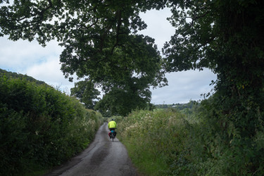 Cycling on country lanes in Cornwall