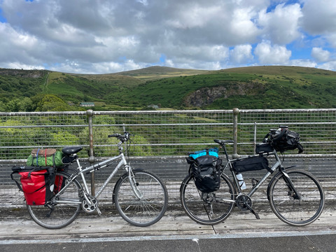 Cycling across the Meldon Viaduct