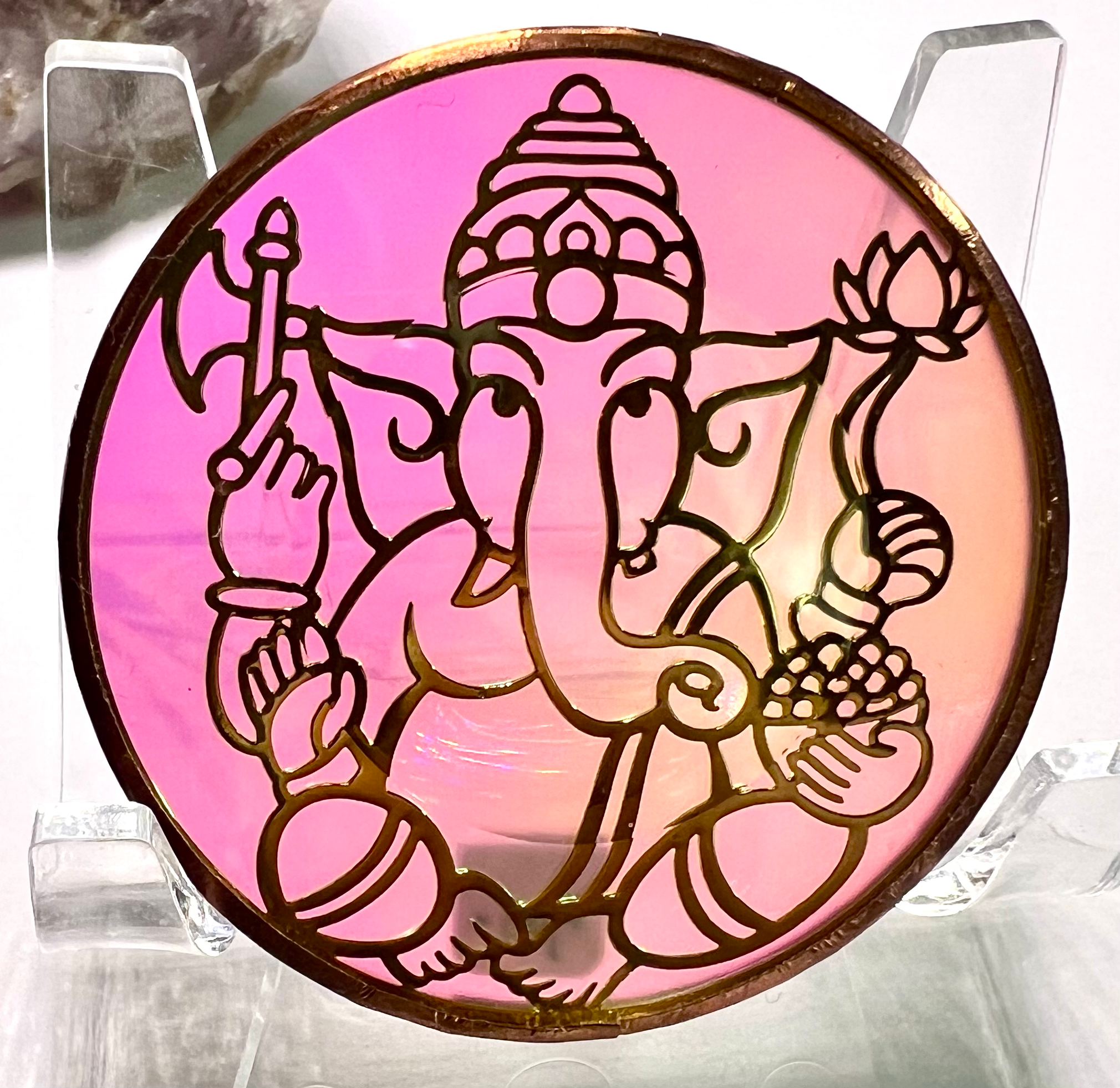 18kt Gold 2” Ganesha Dichroic Full Spectrum