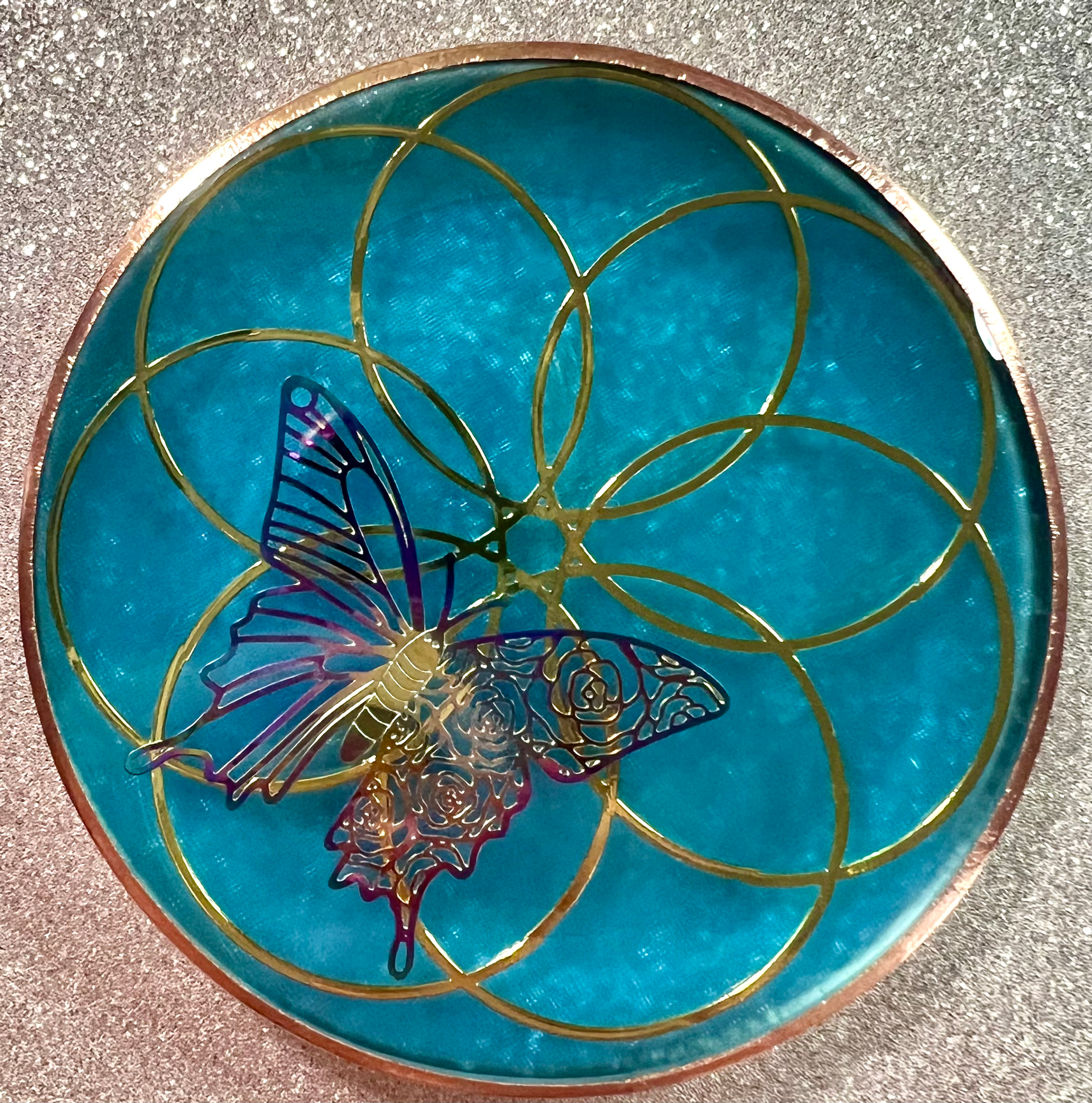 Aquamarine Self Transformation Wing Activator 18kt Gold