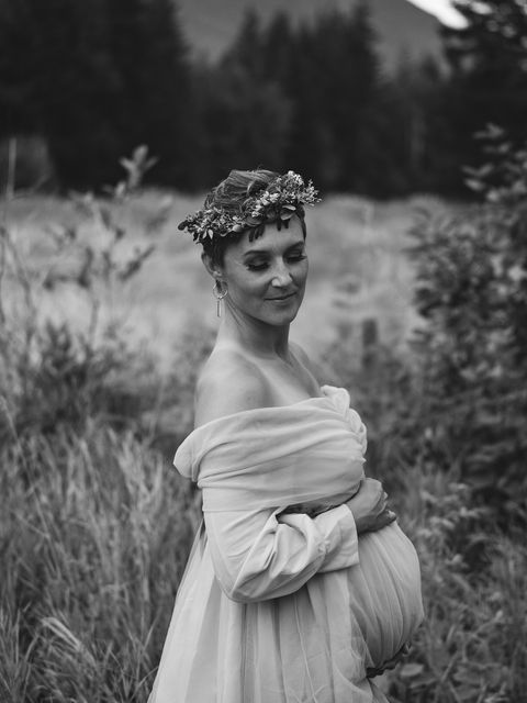 flowing gown maternity photo