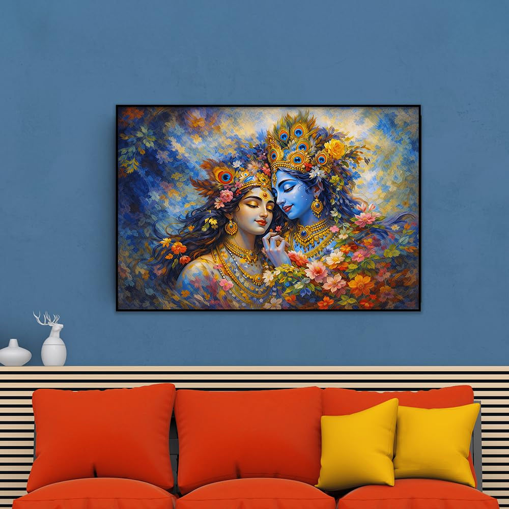 Beautiful Radha Krishna Canvas Wall Paintings for Home and Office Decor