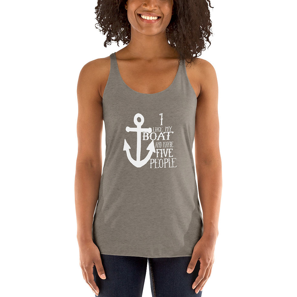Miniatura: Camiseta sin mangas con espalda cruzada para mujer I Like My Boat 6733