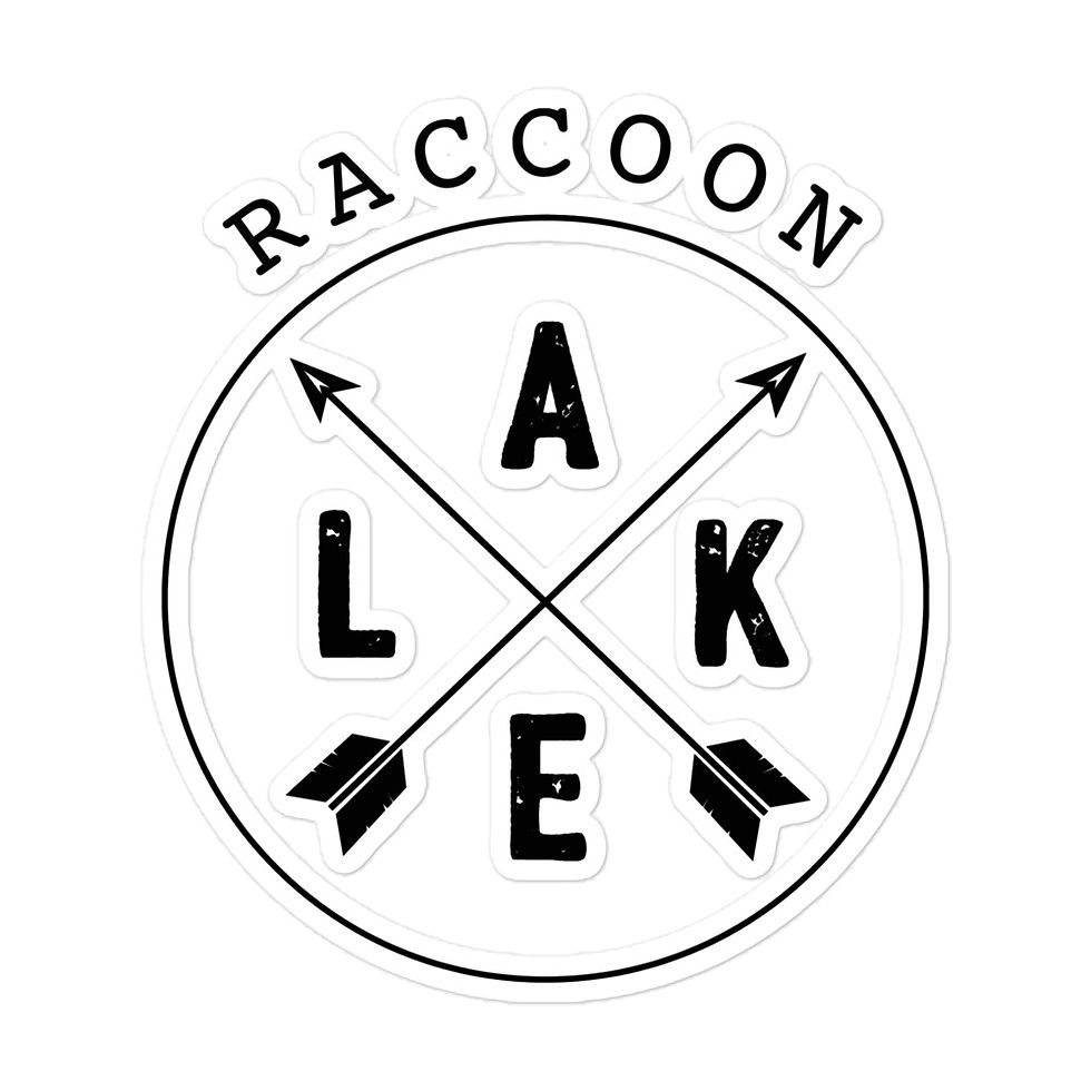 Thumbnail: Raccoon Lake Compass Bubble-free stickers