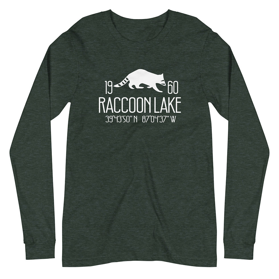 Thumbnail: Raccoon Lake Coordinates Unisex Long Sleeve Tee