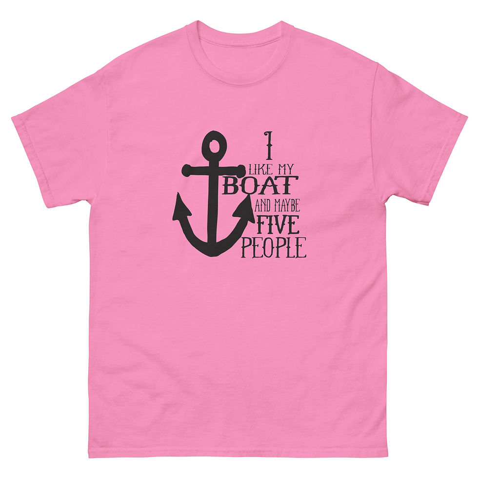 Miniatura: I Like My Boat and Maybe 5 People Men's classic tee