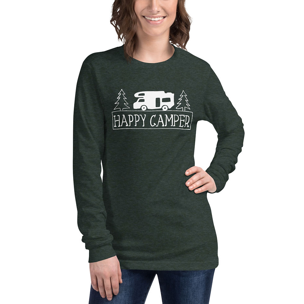 Miniatura: Happy Camper Unisex Long Sleeve Tee