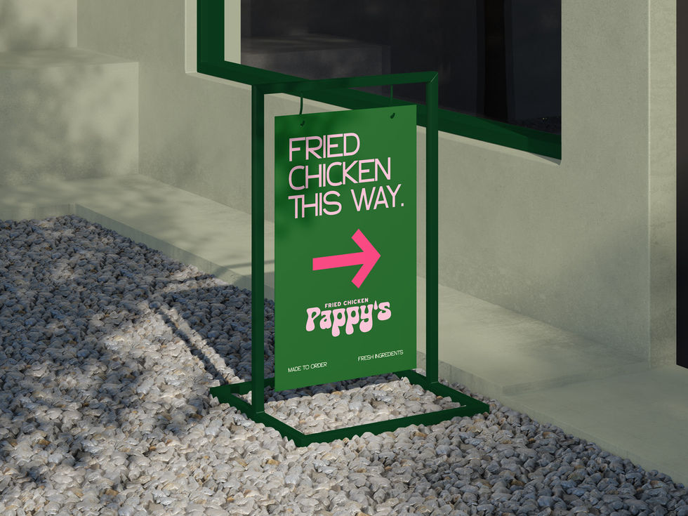 Pappys Fried Chicken signage by Volière Studio