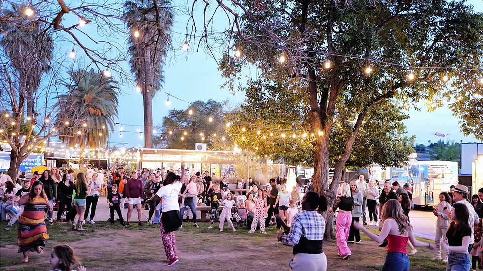Damilola dancing in the center of the circle