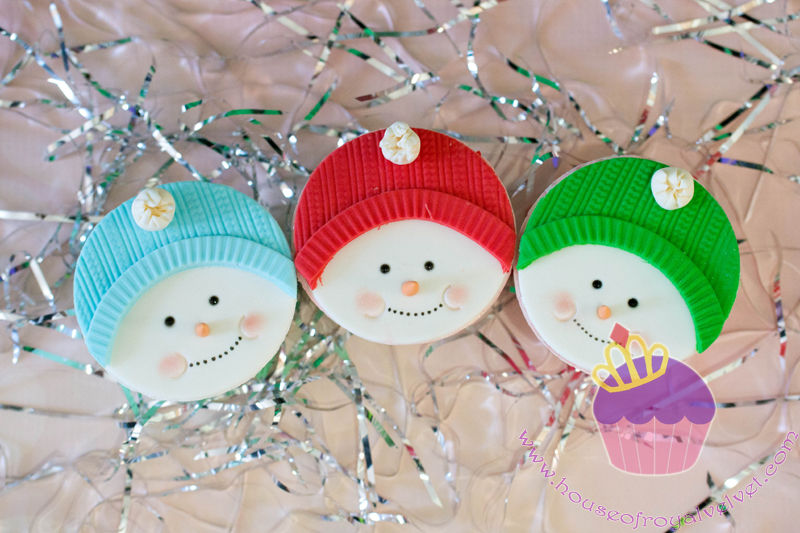 snowman cupcakes