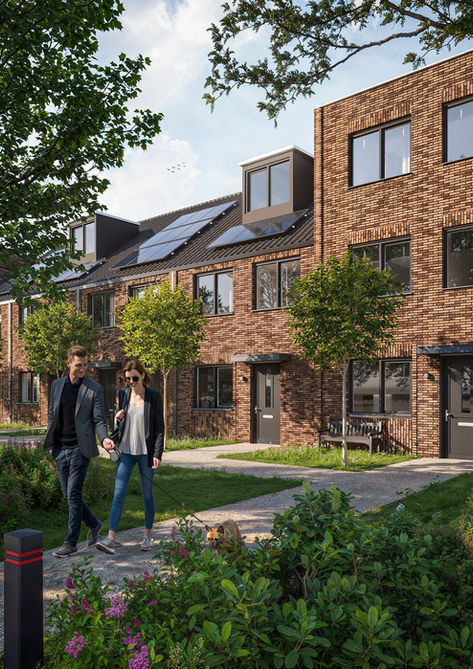 Groene park setting, 3D Render, Exterieur impressies van mensen die hun hond aan het uitlaten zijn. Nieuwbouw Visualisatie Nederland
van Render studio Studio Rodedraad