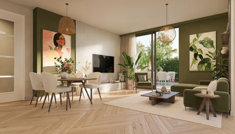 Senioren woning vol groen met een modern interieur voor het project het prijsse achtererf