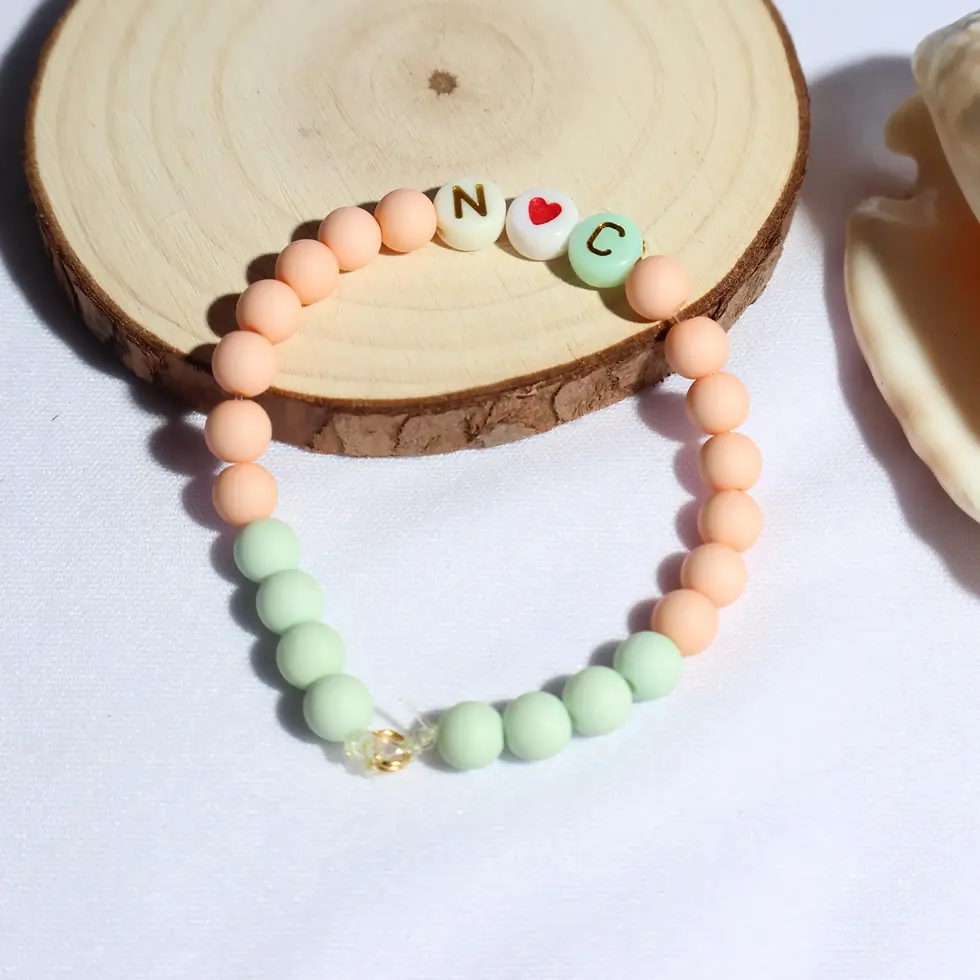 Miniatura: Bracciale personalizzato elastico con lettere iniziali
