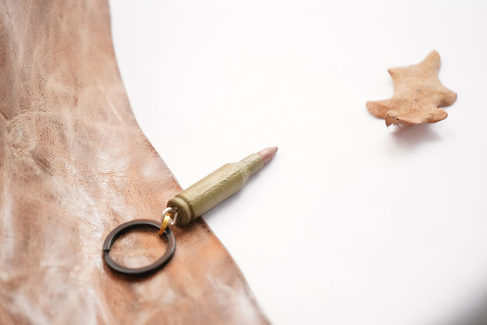 Miniatura: Portachiavi imitazione proiettile effetto metallo