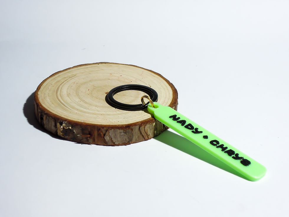 Miniatura: Portachiavi personalizzato fluorescente al buio glow in the dark