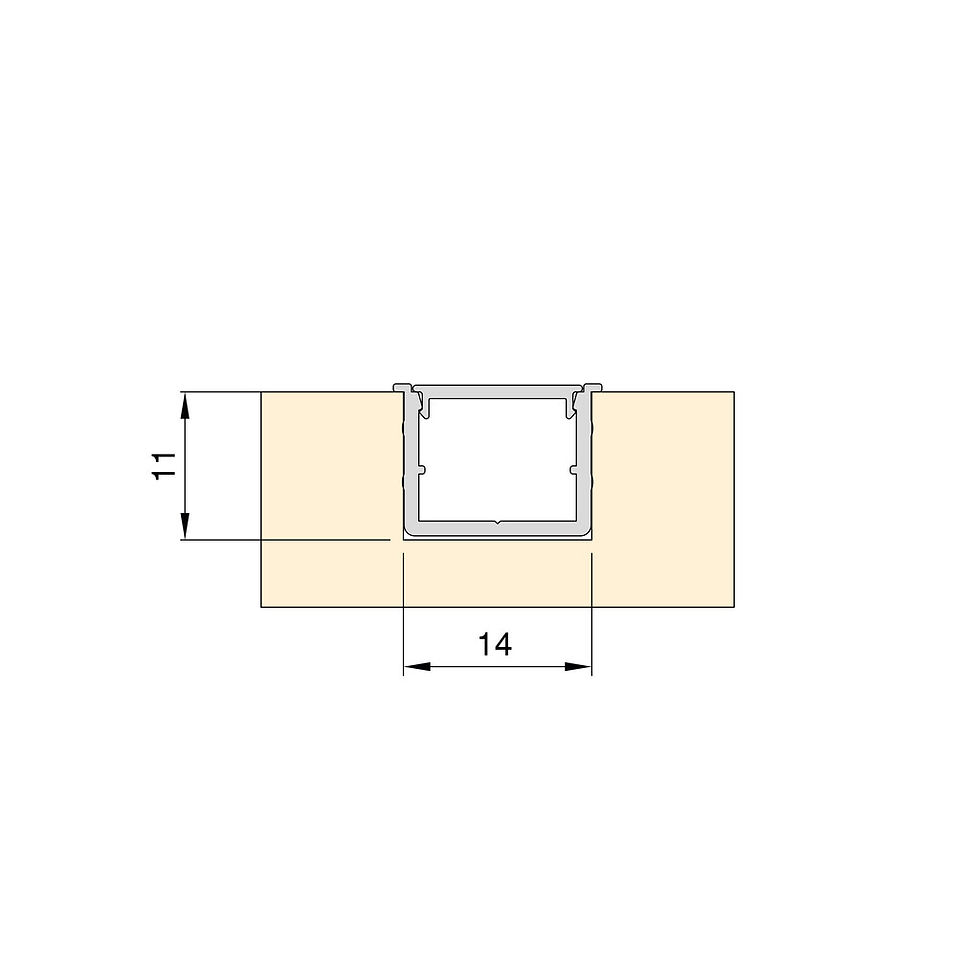 Thumbnail: Pair of Lynx W recessed profile, for LED Strips,  2,35m,