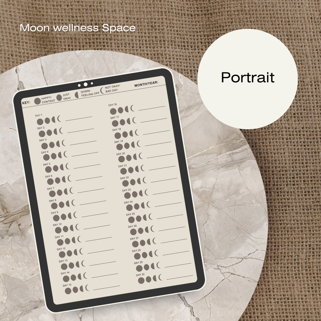 30 Day Mood Tracker - Portrait