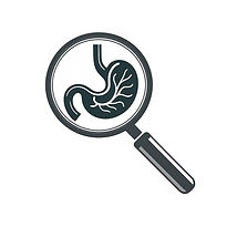 Firefly Create a flat, minimalistic vector icon of a magnifying glass and a simplified rep