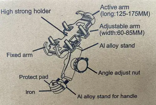 Thumbnail: Aluminiumski Drzac na Mobilen za Motor,Velosiped Black