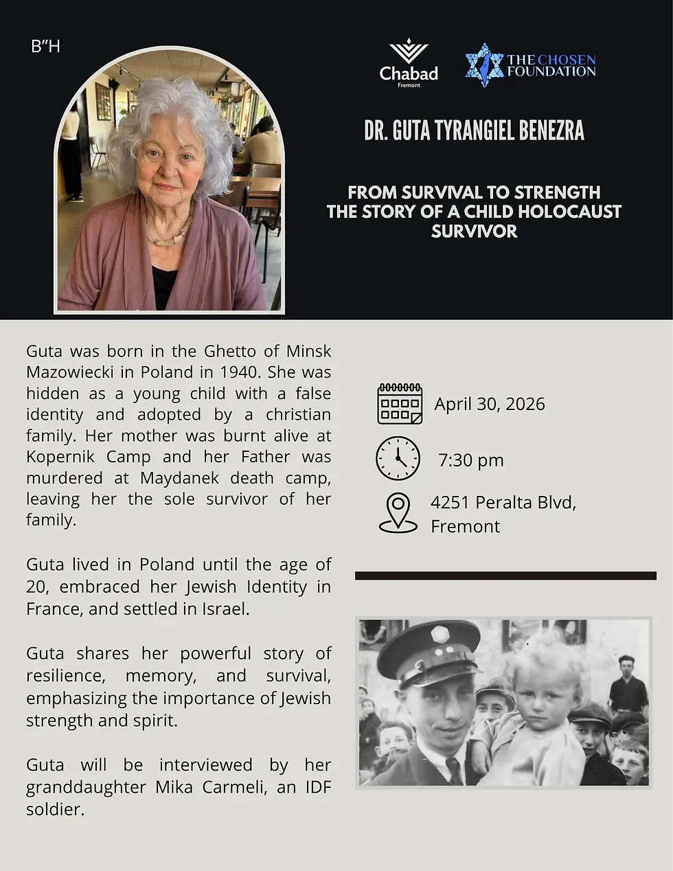 One story: Dr. Guta Tyrangiel Benezra & IDF soldier Mika Carmeli