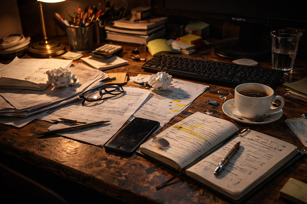 messy desk