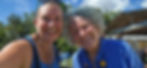 Me (Heather K Powers) and Amanda McNulty with her indigo dyed hair!