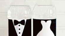 Bride & Groom Water Bottle Labels