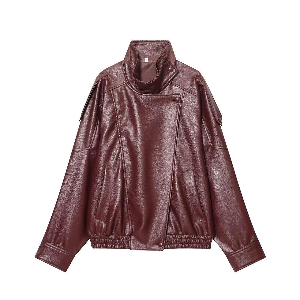 Thumbnail: Women Fashion Leather Jacket Autumn Winter Loose Causal PU Faux Leather Jackets 