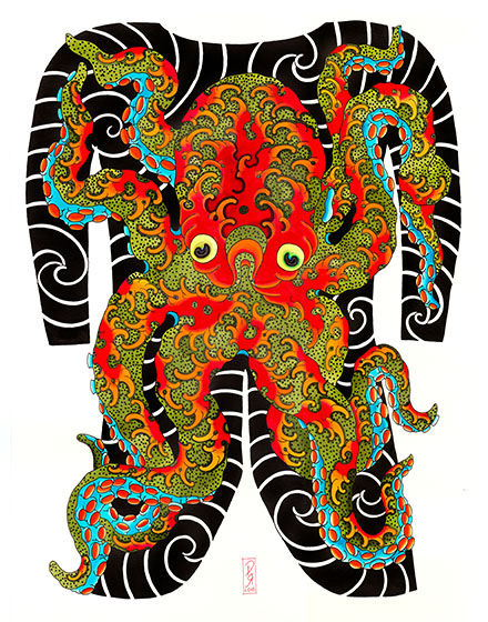 Octopus Backpiece Print