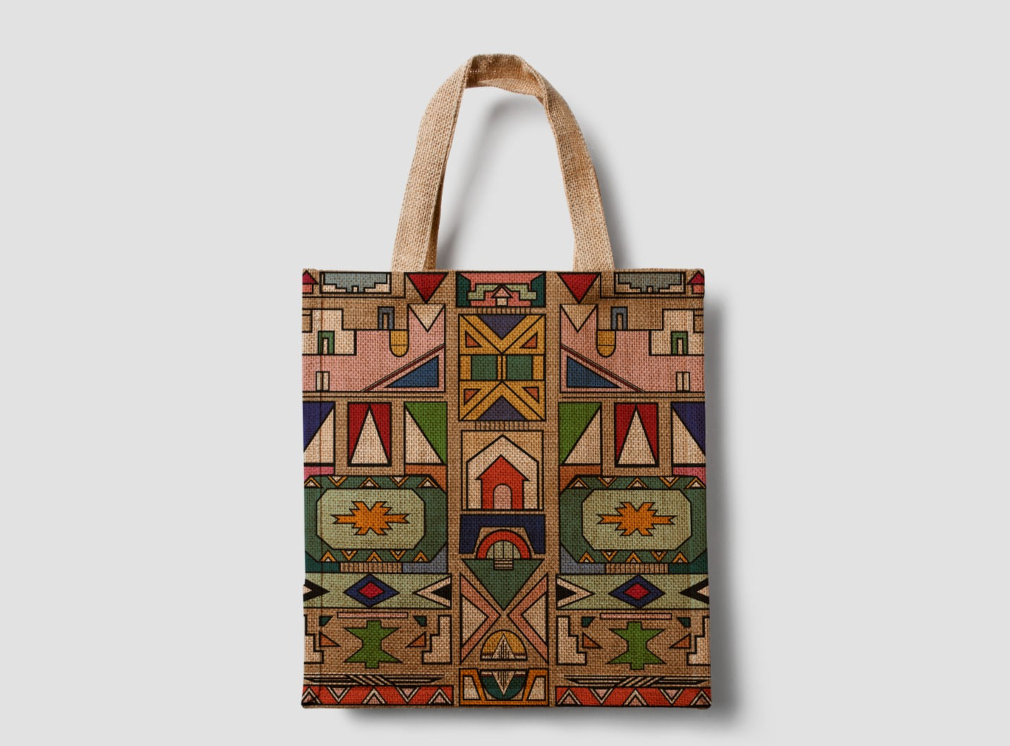 Kids Ndebele scene eco bag