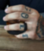 Thumbnail: MPACT - Sandblasted Tungsten Carbon & Aletai Meteorite & Gold Men's Wedding Ring Band