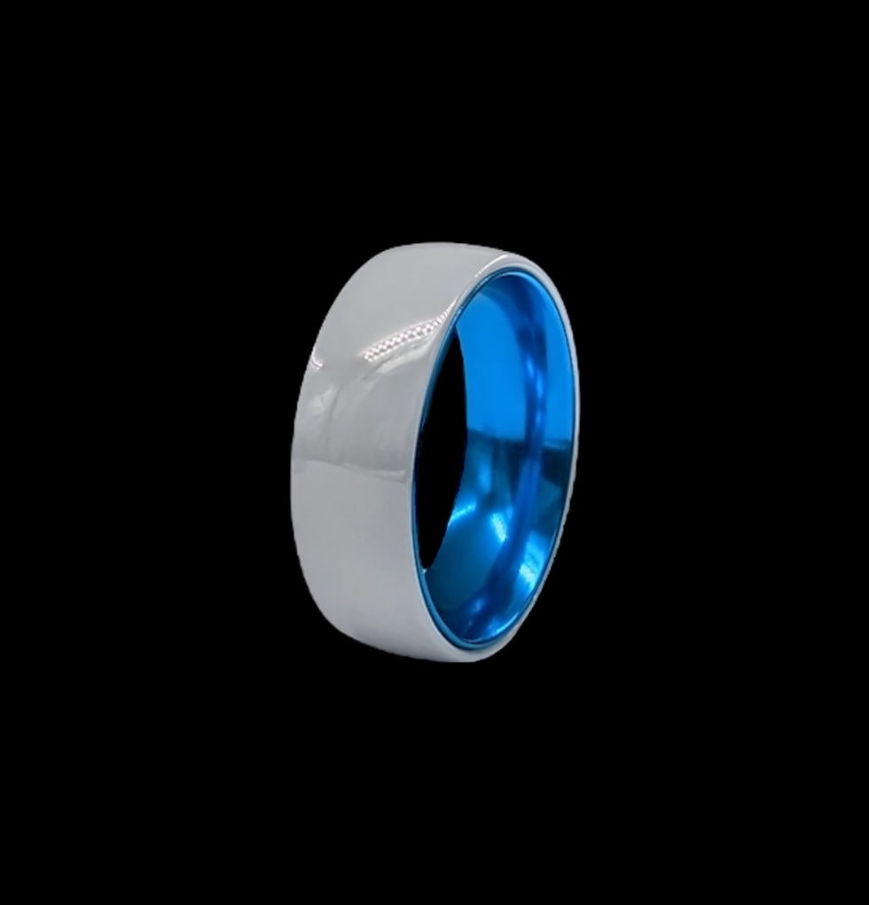 Thumbnail: THE CZECH - Ceramic X Anodized Aluminum Men's Wedding Ring Band