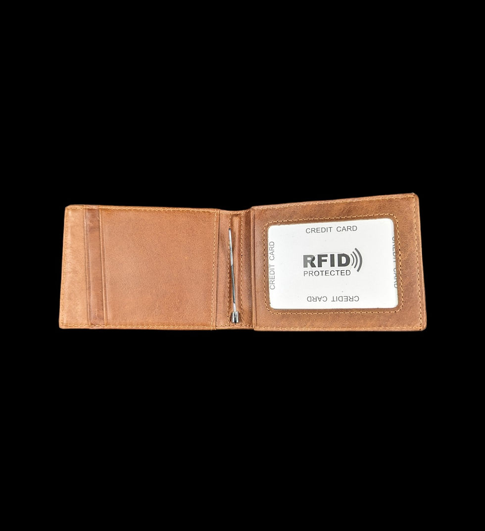 Thumbnail: GRIFFIN - Top Grain Leather Hybrid Wallet - Tan