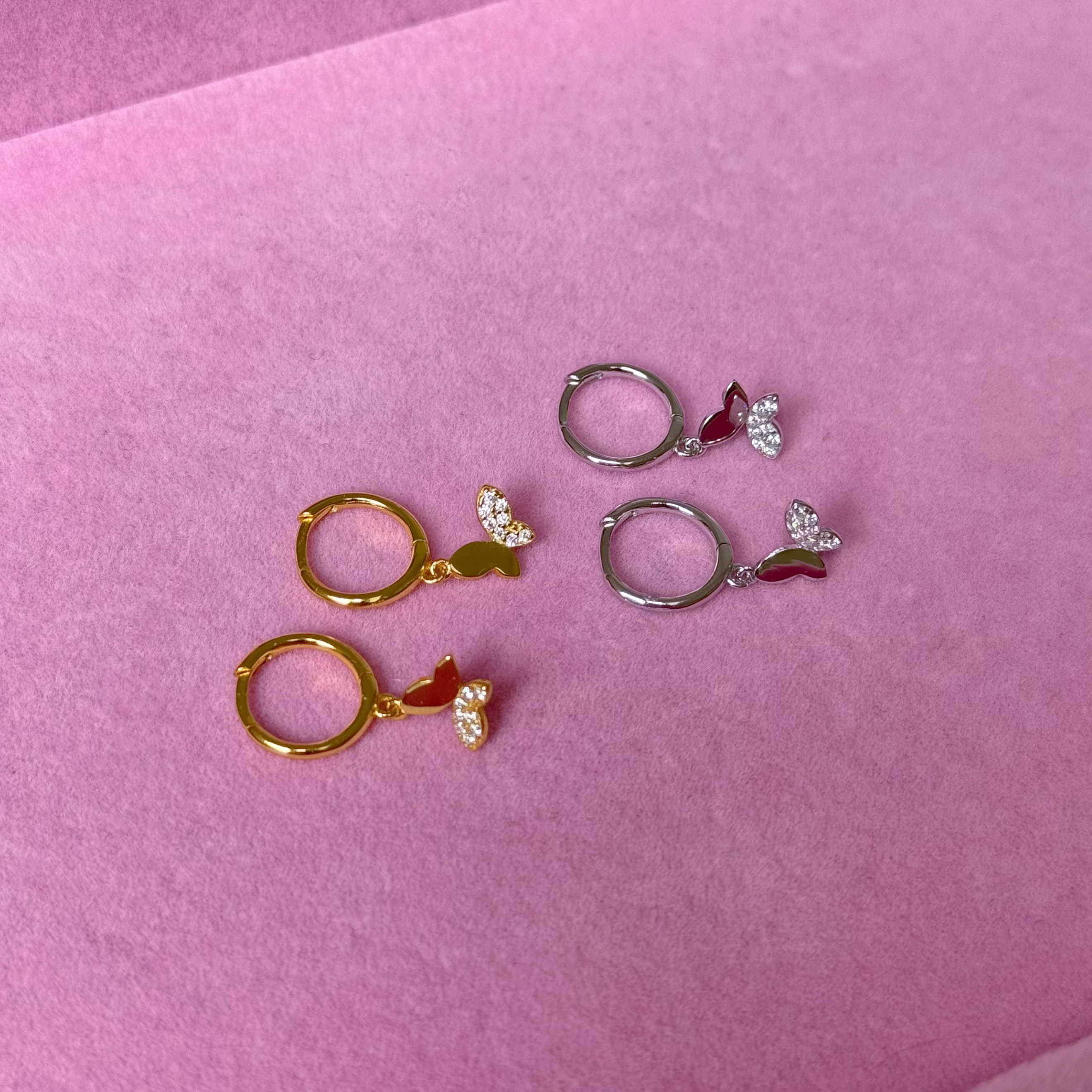 Butterflying-925Silber Hoops 