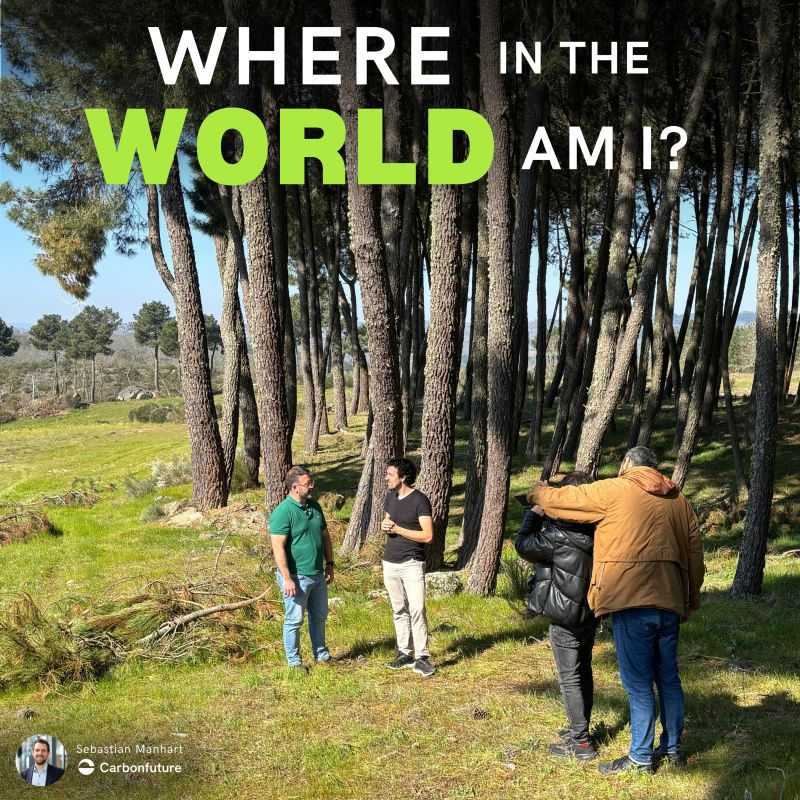 UPDATE: and a ton of biochar carbon removal from Ibero Massa Florestal, S.A. goes to Patrícia Silva, who got closest. The picture was taken at a beautiful farm just outside of Guarda, Portugal.