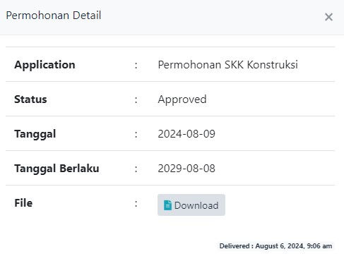 menu portal perizinan PU untuk SKK