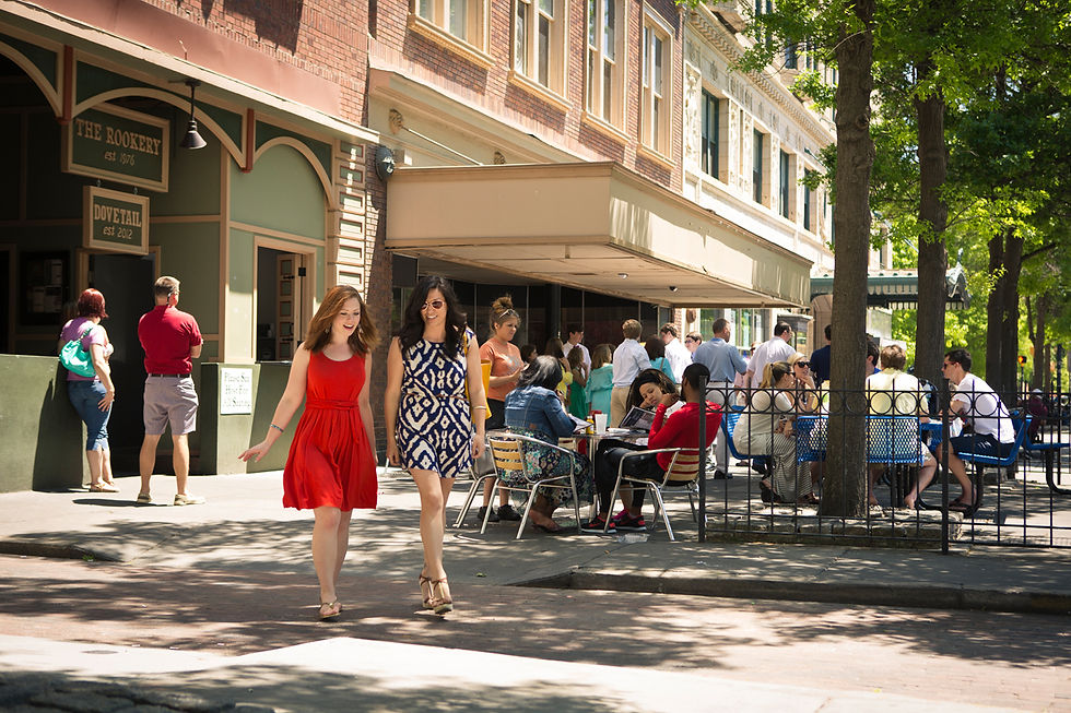 Woman enjoying Downtown
