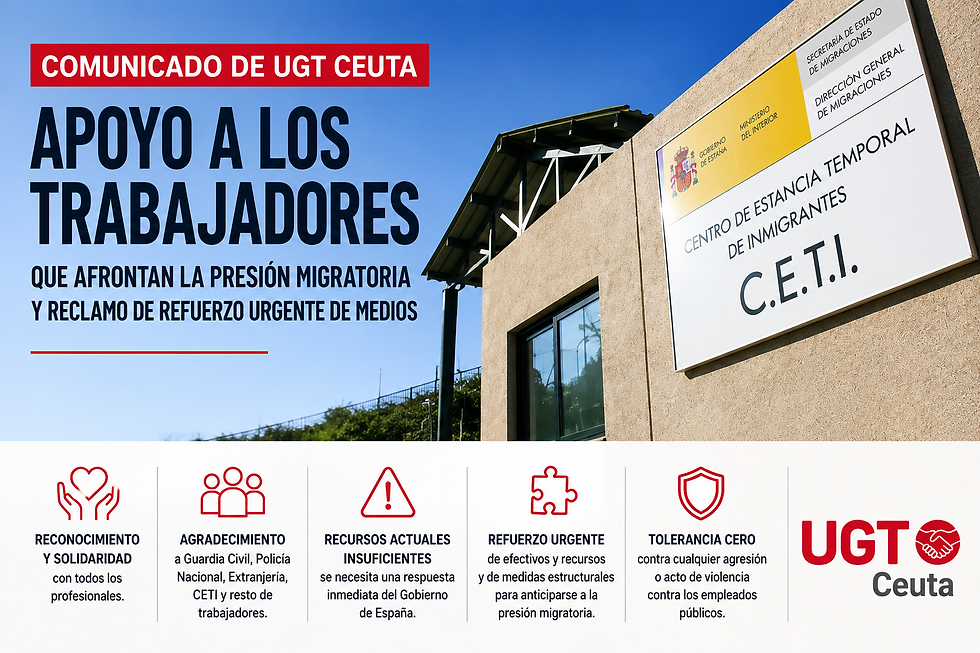 Mostramos nuestro apoyo a los trabajadores que afrontan la presión migratoria y reclama un refuerzo urgente de medios