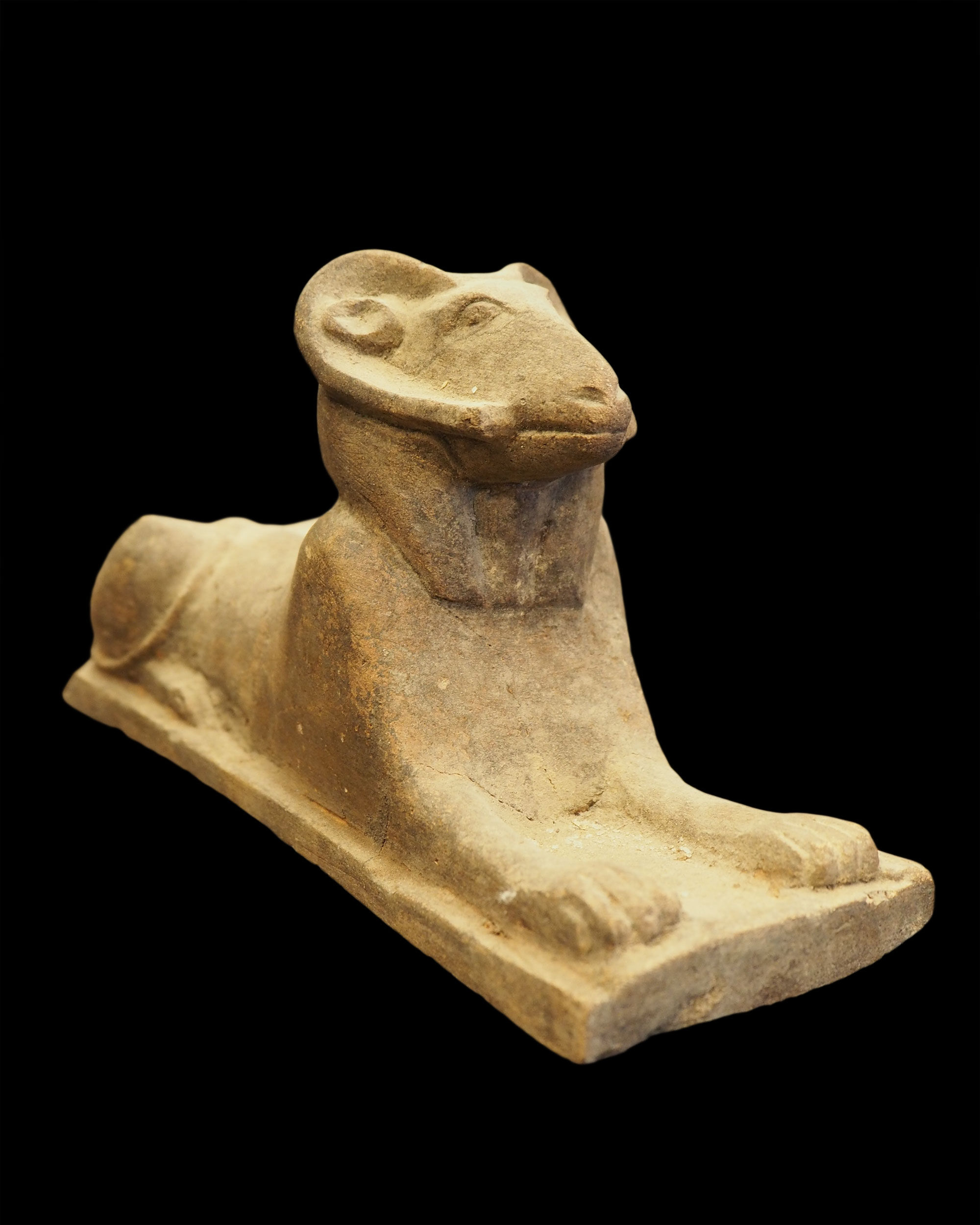 Terracotta statue of a ram-headed sphinx