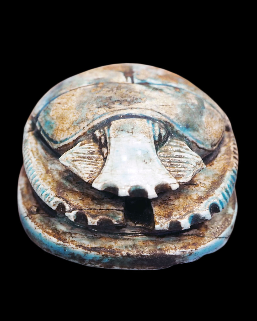Thumbnail: Egyptian glazed stone heart scarab