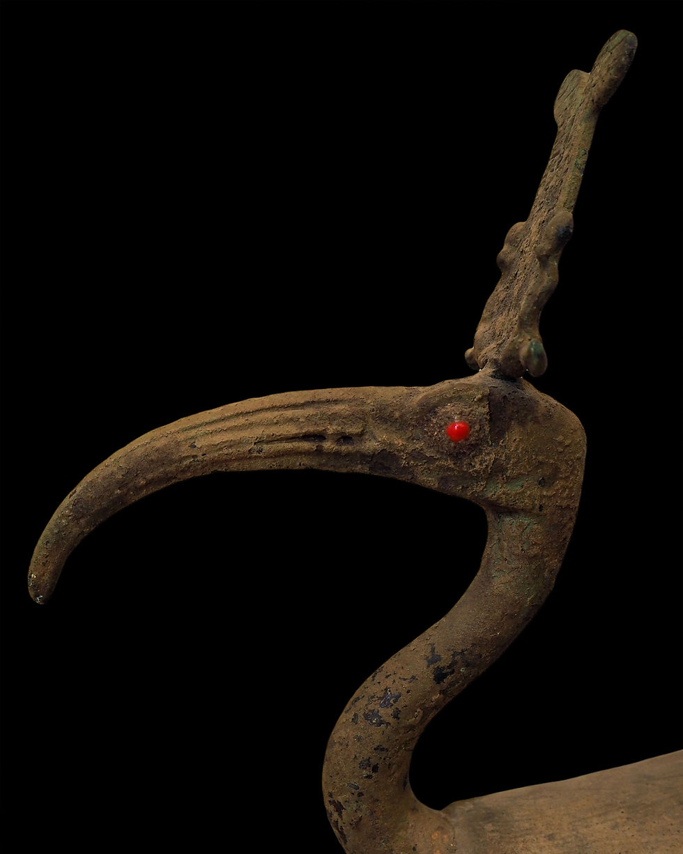 Thumbnail: Ibis made of bronze and wood