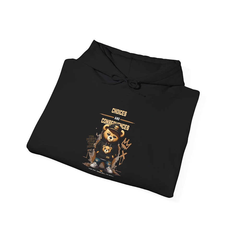 Thumbnail: Hoodie — Bear "Choices" Graphic Pullover