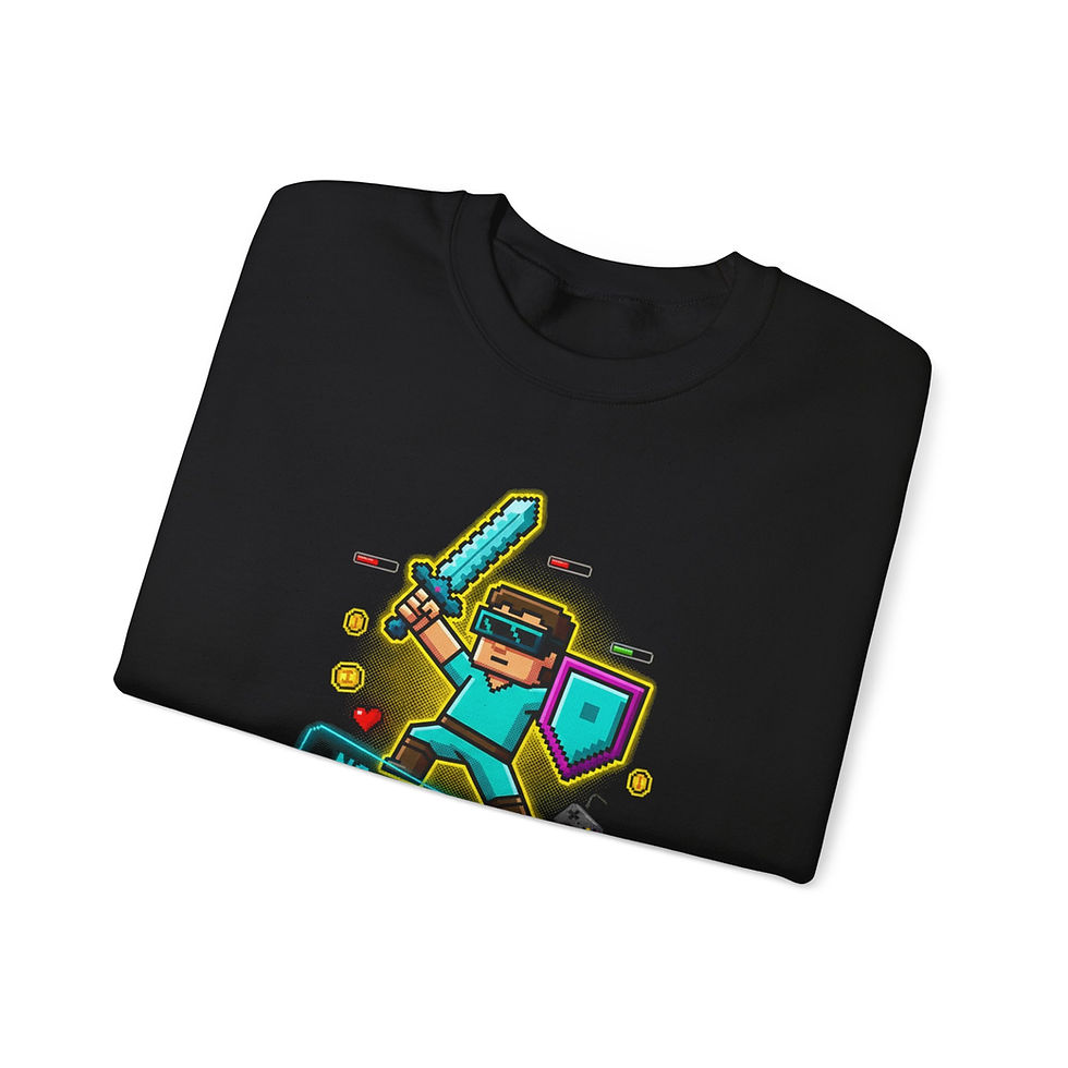 Thumbnail: Pixel Knight Crewneck Sweatshirt | pixel art, gamer shirt