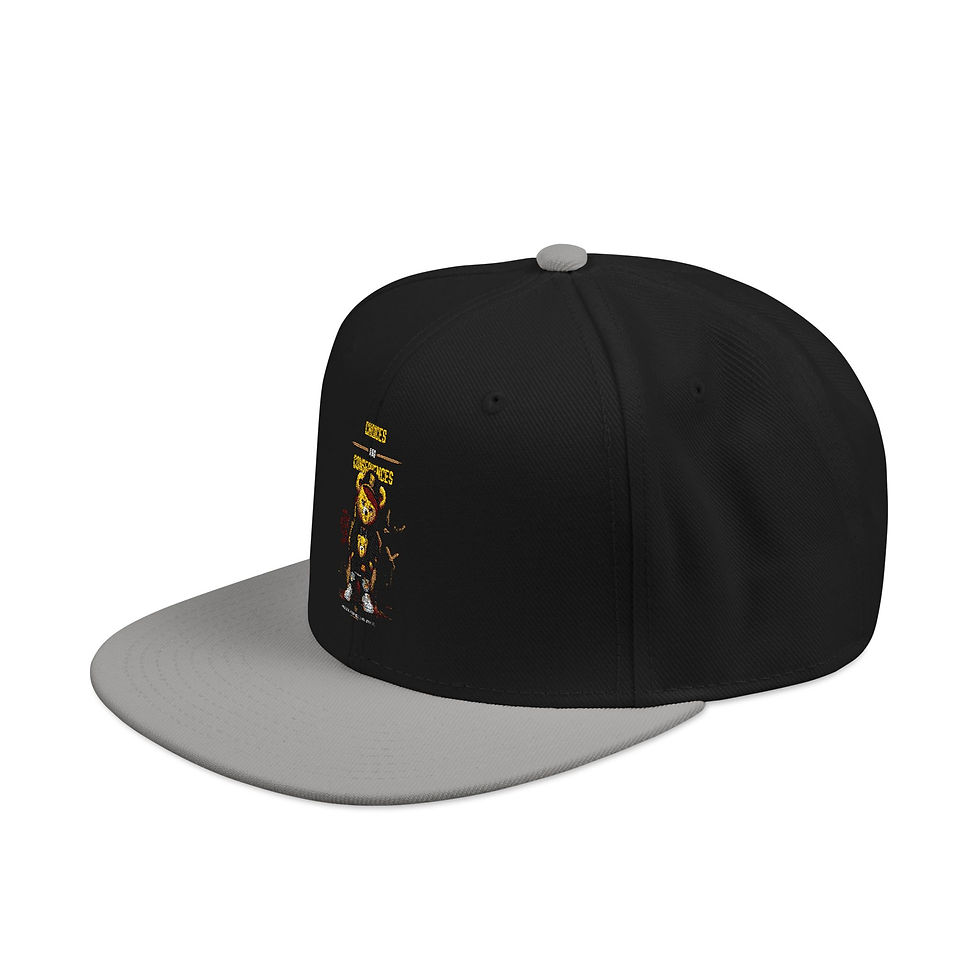 Thumbnail: Embroidered Streetstyle Snapback Cap — Gold Pixel Character Design