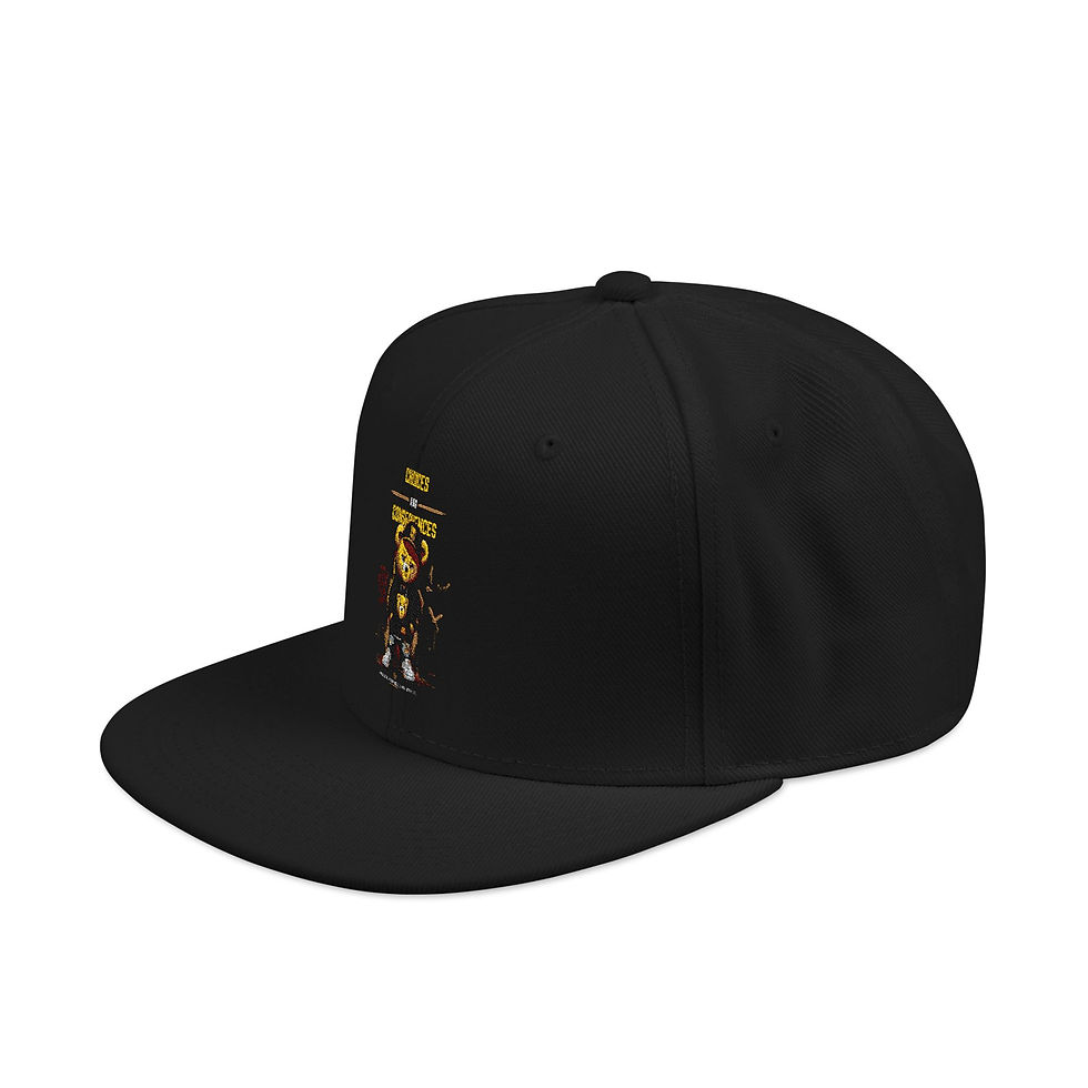 Thumbnail: Embroidered Streetstyle Snapback Cap — Gold Pixel Character Design