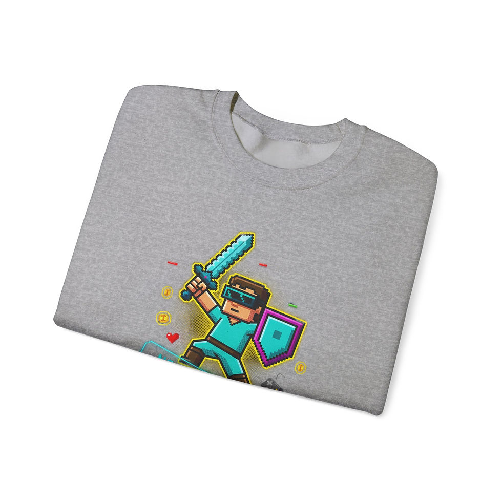 Thumbnail: Pixel Knight Crewneck Sweatshirt | pixel art, gamer shirt