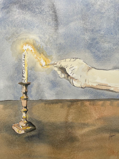 "Spark of Inspiration," watercolor, 10" x 16"