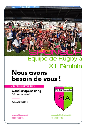 Les baroudeuses de Pia - Rugby à 13 féminin - Sponsoring sportif
